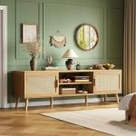 Boho 65-Inch TV Stand with Adjustable Shelves