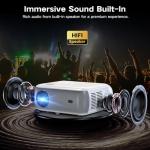 GROVIEW 1080P Bluetooth Mini Projector for Home Theater