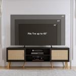 ZttRiee Black TV Stand for TVs up to 65”