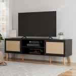 ZttRiee Black TV Stand for TVs up to 65”