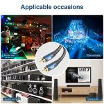 EMK 10ft Gold-Plated RCA Subwoofer Audio Cable