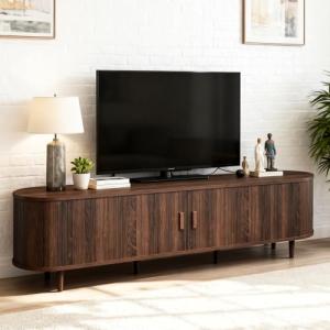 OneBlis 70" Mid-Century Modern TV Stand with Power Outlet