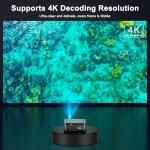 HAPPRUN 2500 Lumens 4K Outdoor Projector with Dolby Audio