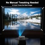 HAPPRUN 2500 Lumens 4K Outdoor Projector with Dolby Audio