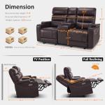 MCombo Zero Gravity Power Recliner Loveseat with USB