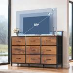 DUMOS LED TV Stand with Storage and Charging