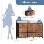 DUMOS LED TV Stand with Storage and Charging