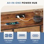 DUMOS LED TV Stand with Storage and Charging