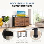 DUMOS LED TV Stand with Storage and Charging