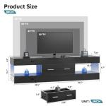 Bestier Black TV Stand with LED and Storage