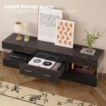 Bestier Black TV Stand with LED and Storage