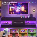 Bestier Black TV Stand with LED and Storage