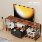 LED TV Stand with Open Shelves and Drawer
