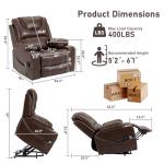 Oversized Power Lift Recliner Chair with Massage