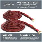 Micca 14 Gauge Pure Copper Speaker Cables, 2-Pack
