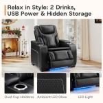 ANJ Electric Recliner Chair with LED Lights