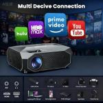 FUDONI 4K HD WiFi Bluetooth Outdoor Projector