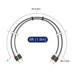 J&D 6ft Gold Plated RCA Audio Cable