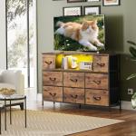 WLIVE LED TV Stand with Drawers and Charging Station