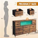 WLIVE LED TV Stand with Drawers and Charging Station