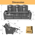 Jocisland Recliner Loveseat with USB Charging and LED