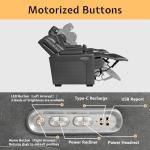 Jocisland Recliner Loveseat with USB Charging and LED