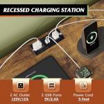 WLIVE LED TV Stand with Drawers and Charging Station