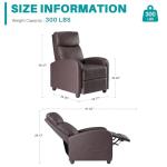 Sweetcrispy Brown PU Leather Recliner Chair