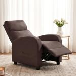Sweetcrispy Brown PU Leather Recliner Chair