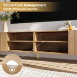 KIMOLST 86in TV Stand with Fluted Design