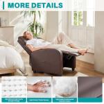 Sweetcrispy Brown PU Leather Recliner Chair