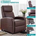 Sweetcrispy Brown PU Leather Recliner Chair