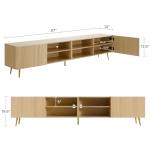 KIMOLST 86in TV Stand with Fluted Design