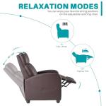 Sweetcrispy Brown PU Leather Recliner Chair