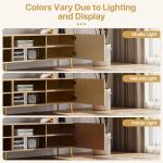 KIMOLST 86in TV Stand with Fluted Design