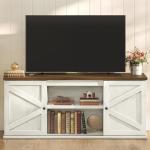 VASAGLE Rustic TV Stand with Sliding Barn Doors
