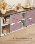 VASAGLE Rustic TV Stand with Sliding Barn Doors