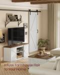 VASAGLE Rustic TV Stand with Sliding Barn Doors