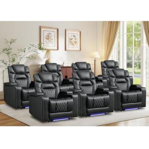 ANJ Electric Recliner Chair Set for Home Theater