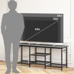 YGEOMER 55 Inch Black TV Stand and Entertainment Center