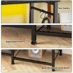 YGEOMER 55 Inch Black TV Stand and Entertainment Center