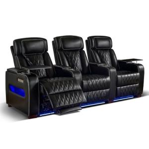 Power Reclining Sofa with LED & USB Charging