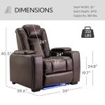 Electric Recliner Chairs with Cup Holders and LED Lights