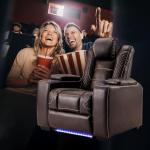 Electric Recliner Chairs with Cup Holders and LED Lights