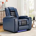 Electric Recliner Chair with USB Port and LED Lights