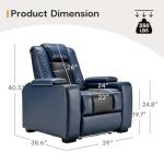 Electric Recliner Chair with USB Port and LED Lights