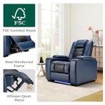 Electric Recliner Chair with USB Port and LED Lights