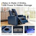 Electric Recliner Chair with USB Port and LED Lights