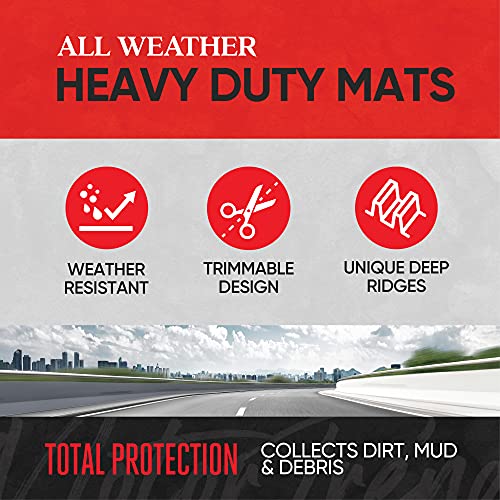 All-Weather Rubber Car Mats with Cargo Liner