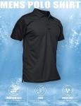 Men's MAGCOMSEN Black Short Sleeve Golf Polo
